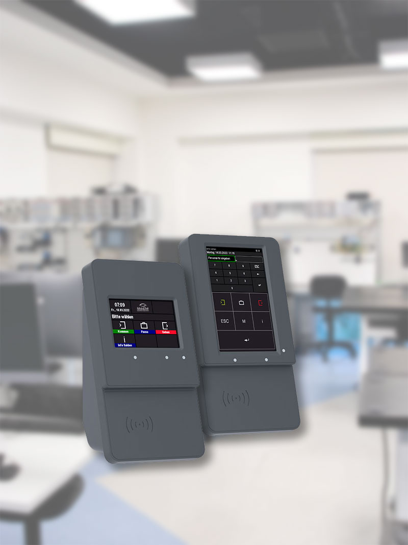 MobilZeit Zeiterfassungsterminal mit Touchdisplay und Chipleser
